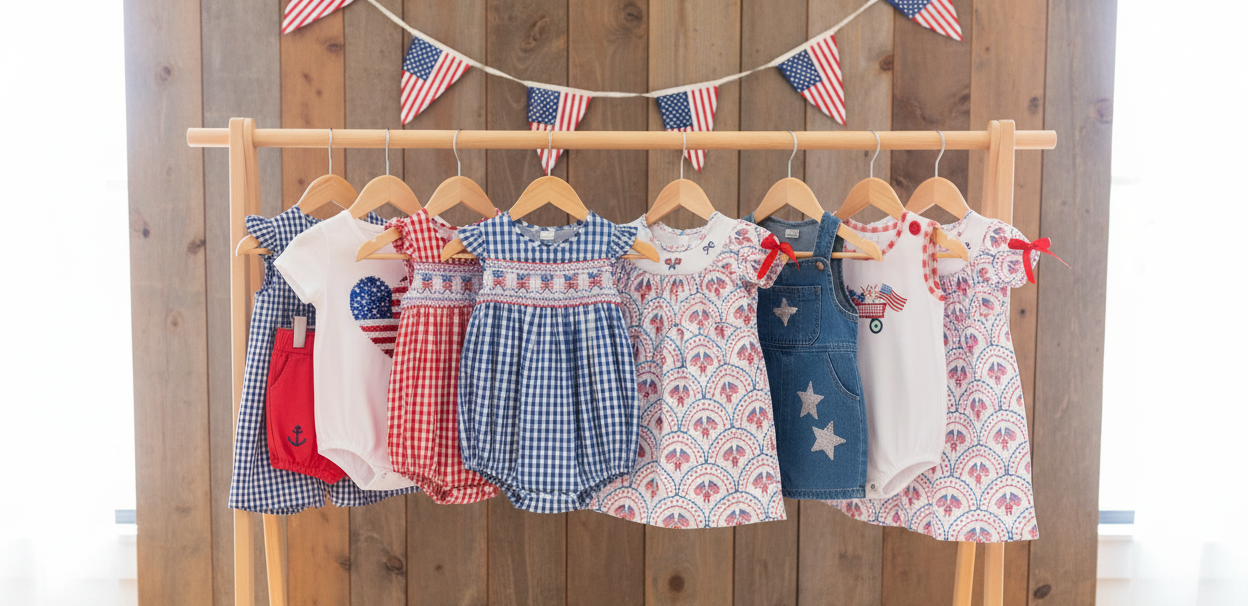 American Belle Collection - Gingham Rompers on Hangers